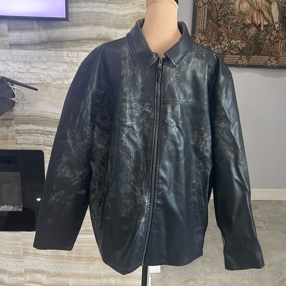 U.S. Polo ASSN Black Stone Wash Faux Leather. Size XXL